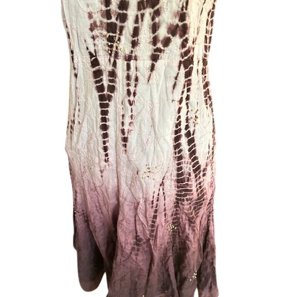 Guess Jeans Strapless Ombre Tie-Dye Dress Purple Pink Size L NWT - Picture 3 of 7